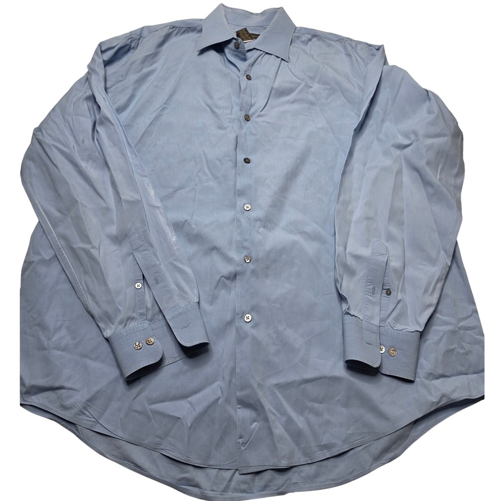 Banana Republic Stretch Mens XL Light Blue Long Sleeve Button Down Dress Shirt
